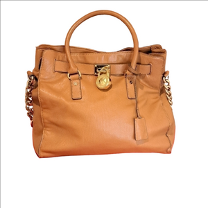 Michael Kors Tan Leather Satchel with Gold Hardware